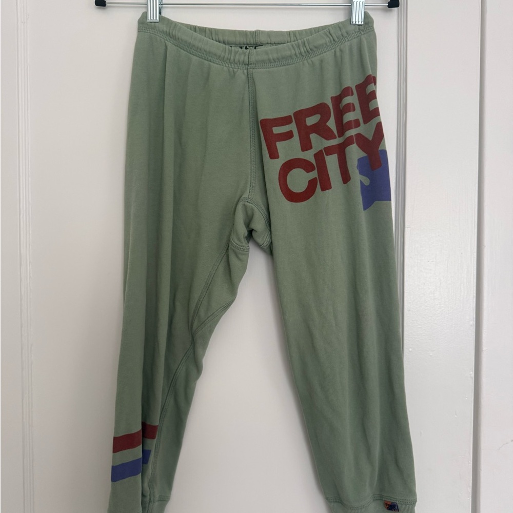 Free City Olive Green Graphic Sweatpants